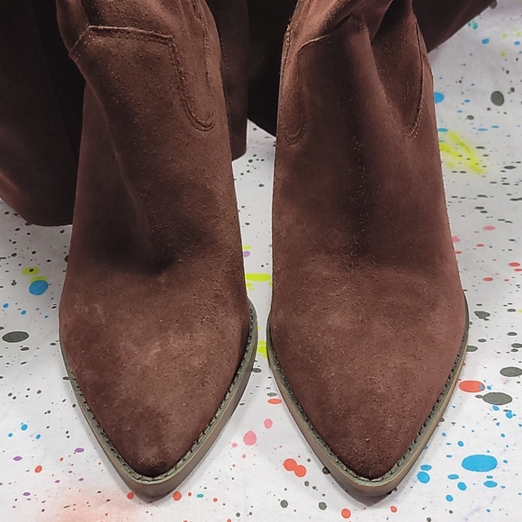 LUCKY BRAND Tall Suede Western Heel Boot SZ 10 Knee High Boots - Picture 10 of 10